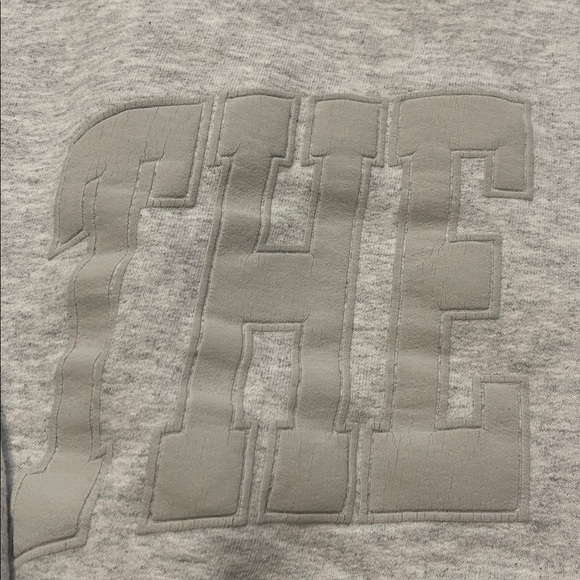 The Bar Varsity Oversized Boyfriend Sweatshirt light Heather Grey Tonal Sz M - Picture 9 of 12